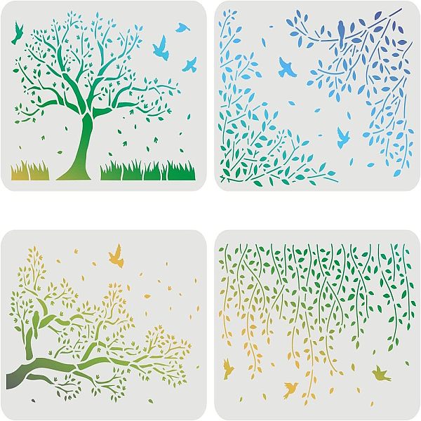 

PandaHall FINGERINSPIRE 4pcs Birds Tree Branches Stencils, 29.7x21cm, Flying Bird Stencil, Branches Stencil, Reusable Tree Stencils for...