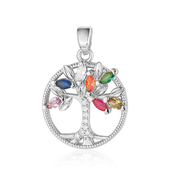 

PandaHall Brass Micro Pave Cubic Zirconia Pendants, Tree of Life Charms, Platinum, 21x18x3.6mm Brass+Cubic Zirconia Tree of Life