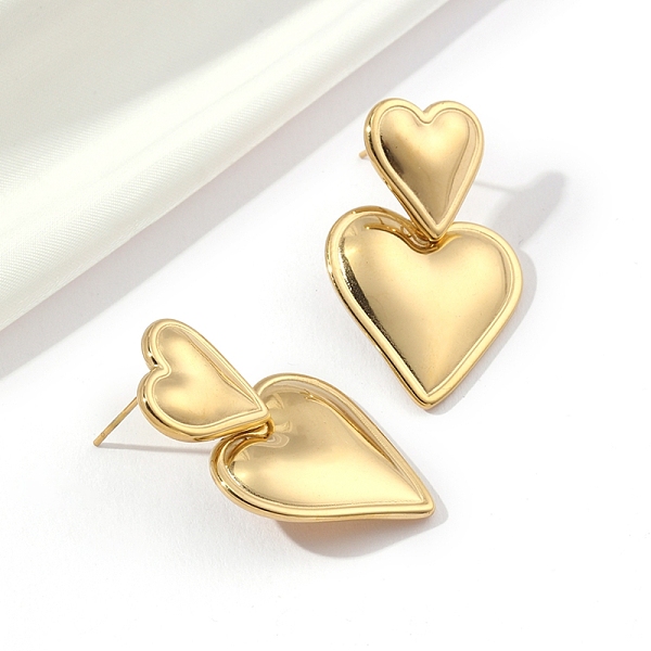 

PandaHall 201 Stainless Steel Heart Dangle Stud Earrings, with 304 Stainless Steel Pins, Golden, 32.5x20.5mm 201 Stainless Steel Heart