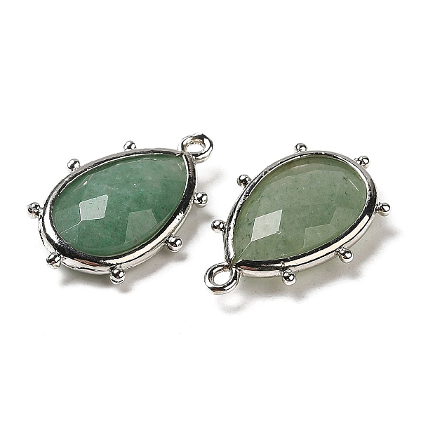 

PandaHall Natural Green Aventurine Pendants, with Platinum Brass Edge, Faceted, Teardrop, 22.5x14x5.5mm, Hole: 1.6mm. Green Aventurine...