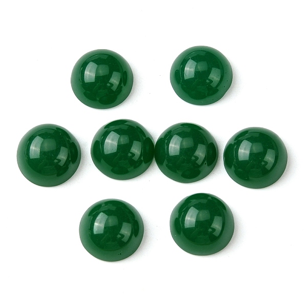 

PandaHall Resin Decoden Cabochons, Half Round, Sea Green, 12x6mm Resin Half Round