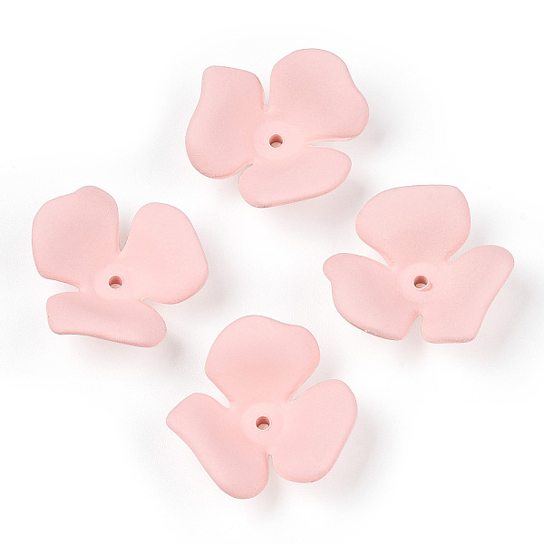 

PandaHall 3-Petal Spray Painted Acrylic Bead Caps, Rubberized Style, Flower, Pink, 23x20~22x7mm, Hole: 1.6mm Acrylic Pink