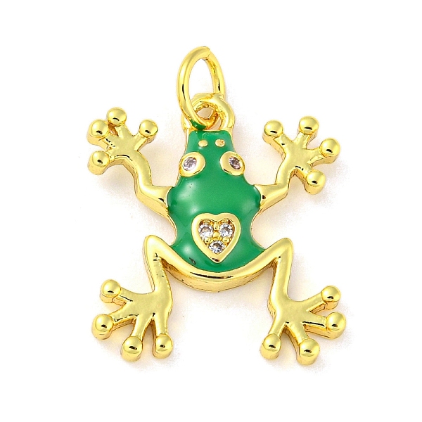 

PandaHall Rack Plating Brass Micro Pave Cubic Zirconia Pendants, with Enamel & Jump Ring, Cadmium Free & Lead Free, Long-Lasting Plated..., Green