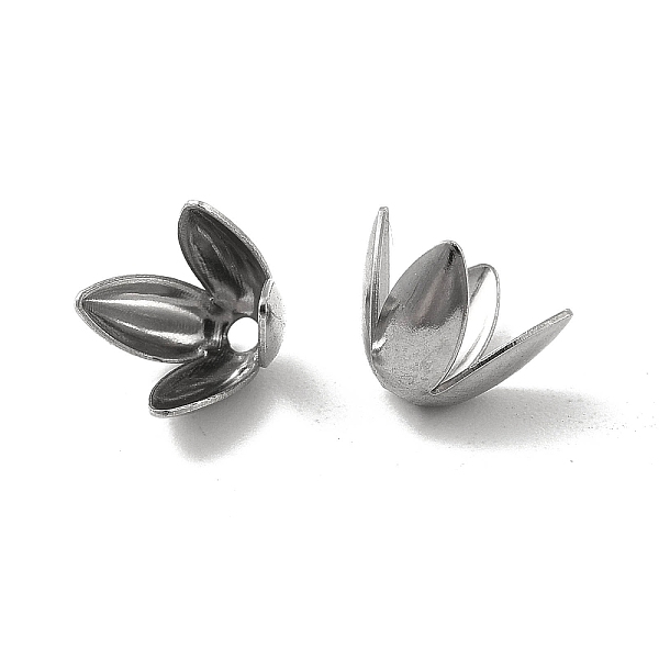 

PandaHall 304 Stainless Steel Bead Caps, 4--Petal, Flower, Stainless Steel Color, 9x9x6.5mm, Hole: 1.4mm 304 Stainless Steel