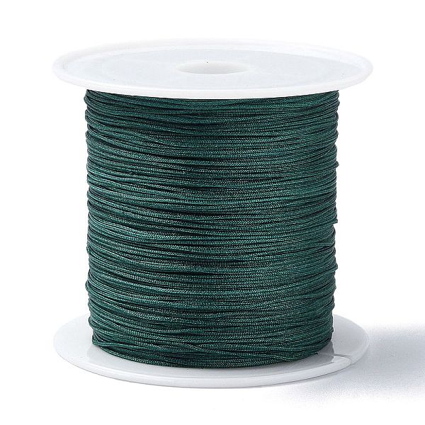 

PandaHall Nylon Chinese Knot Cord, Nylon Jewelry Cord for Jewelry Making, Dark Green, 0.4mm, about 28~30m/roll Nylon