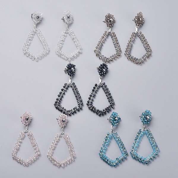 

PandaHall Electroplate Glass Faceted Beads Ear Studs, with 304 Stainless Steel Stud Earring Findings, Wire Pendants, Hoop Earring Findings..., Multicolor