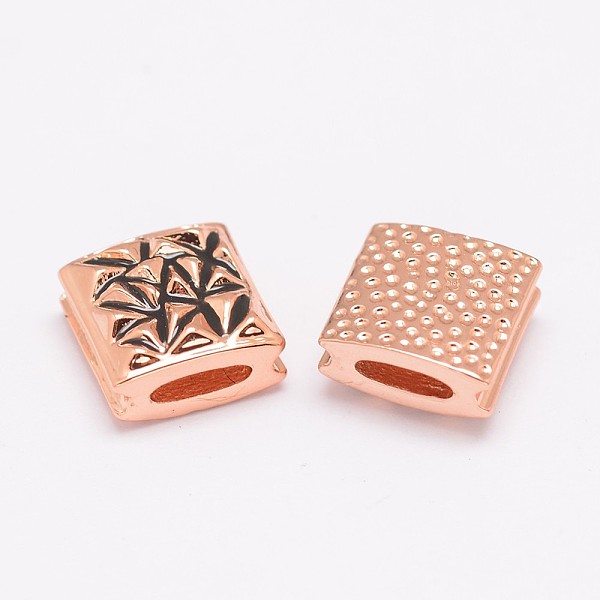 

PandaHall Brass Enamel Slide Charms, Cadmium Free & Nickel Free & Lead Free, Square, Rose Gold, 9x9x5mm, Hole: 1.5x5mm Brass Square