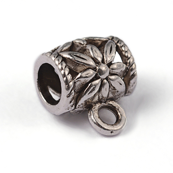 

PandaHall Tibetan Style Alloy Tube Bails, Loop Bails, Barrel Bail Beads, Lead Free & Cadmium Free, Antique Silver, 10x8x7mm, Hole: 1.6mm...