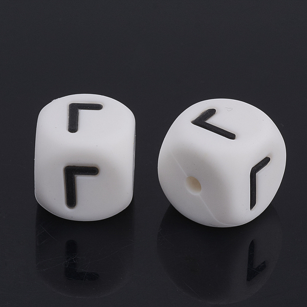 

PandaHall Food Grade Eco-Friendly Silicone Beads, Chewing Beads For Teethers, DIY Nursing Necklaces Making, Cube with Russian letters, White...
