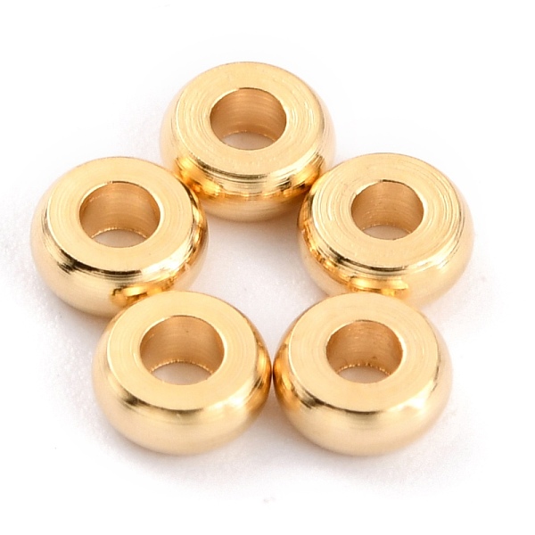 

PandaHall Brass Beads, Long-Lasting Plated, Flat Round, Real 24K Gold Plated, 4x1.5mm, Hole: 1.5mm Brass Flat Round