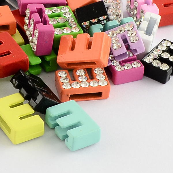 

PandaHall Mixed Color Zinc Alloy Grade A Rhinestone Letter Slide Charms, Letter.E, 12.5x8x4.5mm, Hole: 8x1.5mm Alloy+Rhinestone Letter E..., Clear