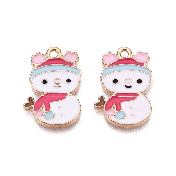 クリスマステーマラックメッキ合金エナメルペンダント