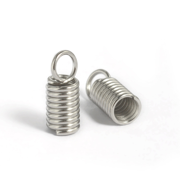 

PandaHall 304 Stainless Steel Coil Cord Ends, Stainless Steel Color, 11x4.5mm, Hole: 3mm, Inner Diameter: 3mm 304 Stainless Steel