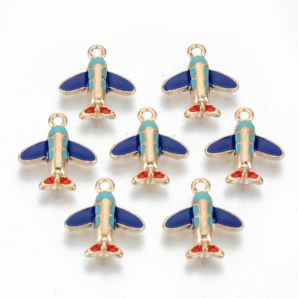 

PandaHall Alloy Enamel Charms, Cadmium Free & Lead Free, Passenger Plane, Light Gold, Blue, 14.5x13x3mm, Hole: 1.4mm Alloy+Enamel Vehicle...