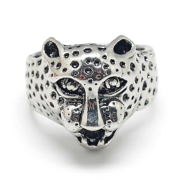 

PandaHall Alloy Finger Rings, Wide Band Rings, Cheetah, Size 8, Antique Silver, 18mm Alloy