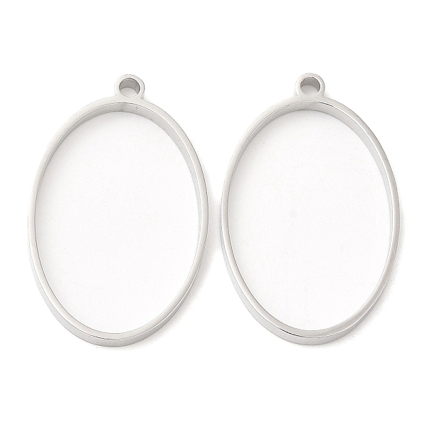 

PandaHall 304 Stainless Steel Open Back Bezel Oval Pendants, For DIY UV Resin, Epoxy Resin, Pressed Flower Jewelry, Stainless Steel Color...
