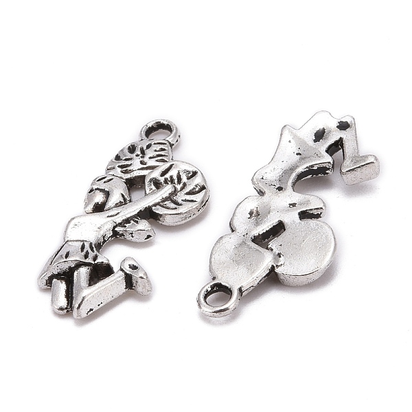 

PandaHall Tibetan Style Alloy Pendants, Cadmium Free & Nickel Free & Lead Free, Cheering Squad, Antique Silver Color, 28x11x3mm, hole: 2mm...