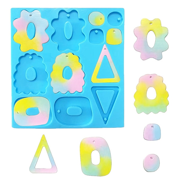 

PandaHall Irregular Mixed Shapes DIY Earring Silicone Molds, Resin Casting Molds, for UV Resin & Epoxy Resin Jewelry Making, Deep Sky Blue...