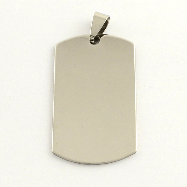 

PandaHall 201 Stainless Steel Rectangle Stamping Blank Tag Pendants, with Snap on Bail, Stainless Steel Color, 43x24x1mm, Hole: 3mm 201...