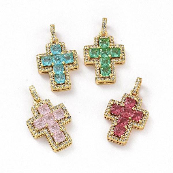 

PandaHall Brass Micro Pave Clear Cubic Zirconia Pendants, Cross, Religion, Mixed Color, 24x17x5mm, Hole: 3.5x5~5.5mm Brass+Cubic Zirconia..., Multicolor