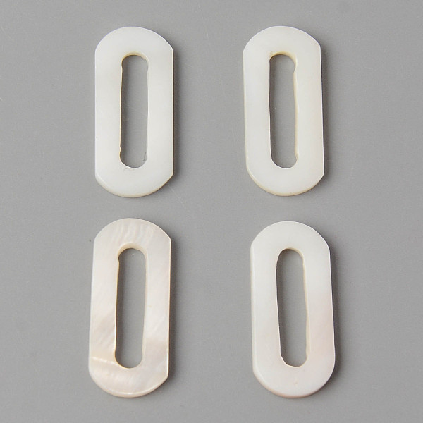

PandaHall Natural Freshwater Shell Linking Rings, Oval, Creamy White, 22x10x2mm, Inner Diameter: 15x3.5mm Shell Oval
