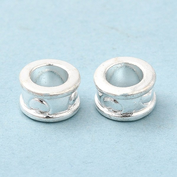 

PandaHall Tibetan Style Alloy European Beads, Large Hole Beads, Column, Silver, Lead Free & Cadmium Free, 8x4.5mm, Hole: 5.5mm Alloy Column