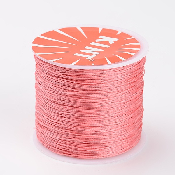 

PandaHall Round Waxed Polyester Cords, Pink, 0.6mm, about 76.55 yards(70m)/roll Waxed Polyester Cord Round Pink