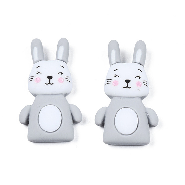 

PandaHall Opaque Resin Cabochons, Rabbit, Silver, 30x17.5x6mm Resin Rabbit Silver