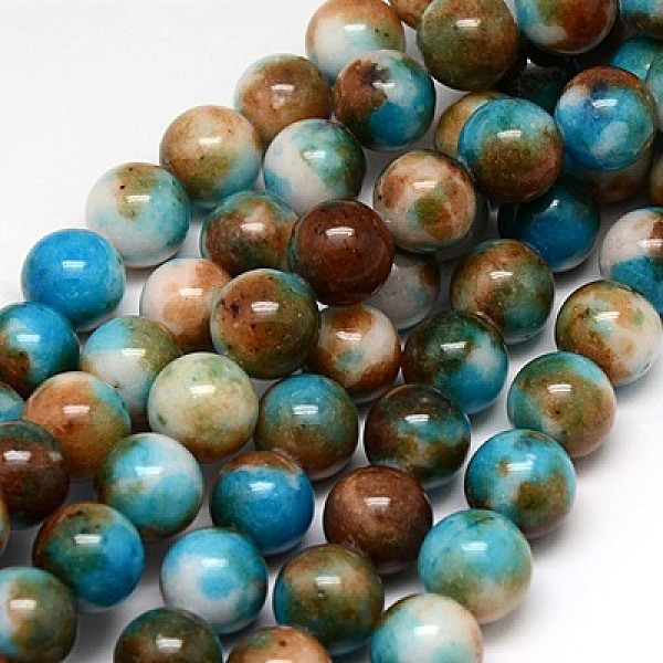 

PandaHall Natural Persian Jade Beads Strands, Dyed, Round, Deep Sky Blue, 8mm, Hole: 1mm, about 55pcs/strand, 15.75 inch Persian Jade Round...