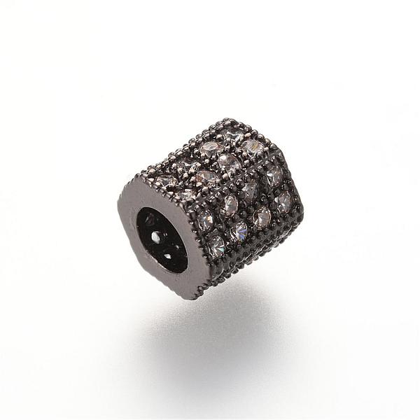

PandaHall Brass Micro Pave Cubic Zirconia European Beads, Large Hole Beads, Hexagon, Gunmetal, 7x8x7mm, Hole: 4mm Brass+Cubic Zirconia...