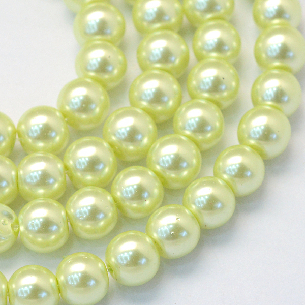 

PandaHall Baking Painted Pearlized Glass Pearl Round Bead Strands, Light Goldenrod Yellow, 6~7mm, Hole: 1mm, about 135~140pcs/strand, 31.4...