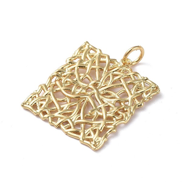 

PandaHall Brass Filigree Pendants, Hollow, Long-Lasting Plated, Square, Real 18K Gold Plated, 22.5x20x1.5mm, Hole: 3.2mm Brass Square