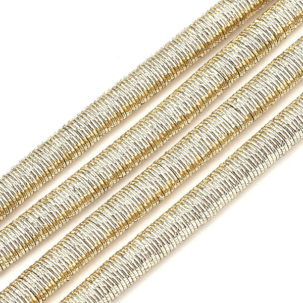 

PandaHall Polyester & Cotton Cords, with Iron Chain inside, Gold, 6mm, about 54.68 yards(50m)/bundle Polyester+Metallic Cord Gold