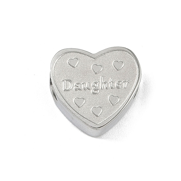 

PandaHall 304 Stainless Steel European Beads, Large Hole Beads, Heart with Word Daughter, Stainless Steel Color, 10.5x12x1mm, Hole: 4.5mm...