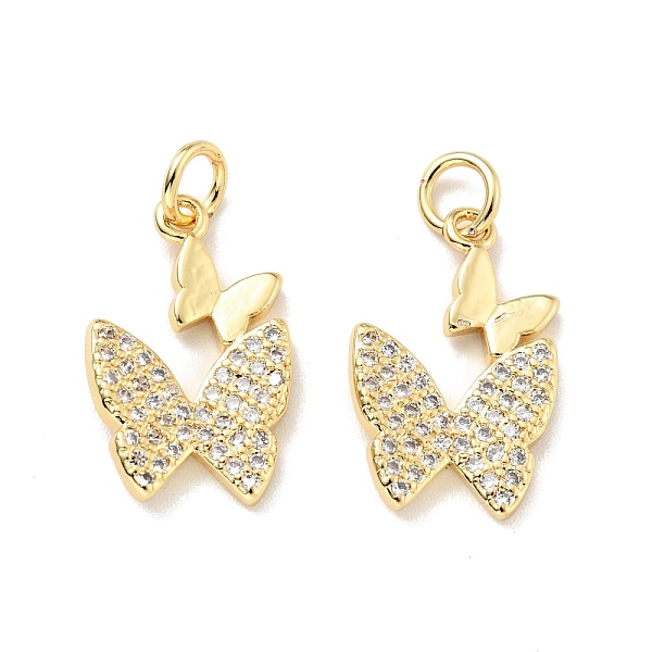 

PandaHall Eco-friendly Brass Micro Pave Clear Cubic Zirconia Pendants, with Jump Ring, Cadmium Free & Lead Free, Butterfly, Real 18K Gold...