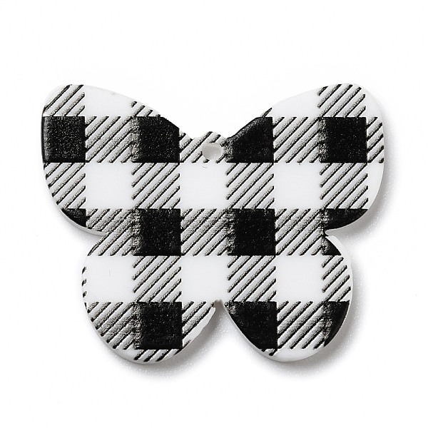 

PandaHall Tartan Pattern Opaque Acrylic Pendants, for DIY Earring Accessories, Butterfly, Black, 27x33x2mm, Hole: 1.6mm Acrylic Butterfly...