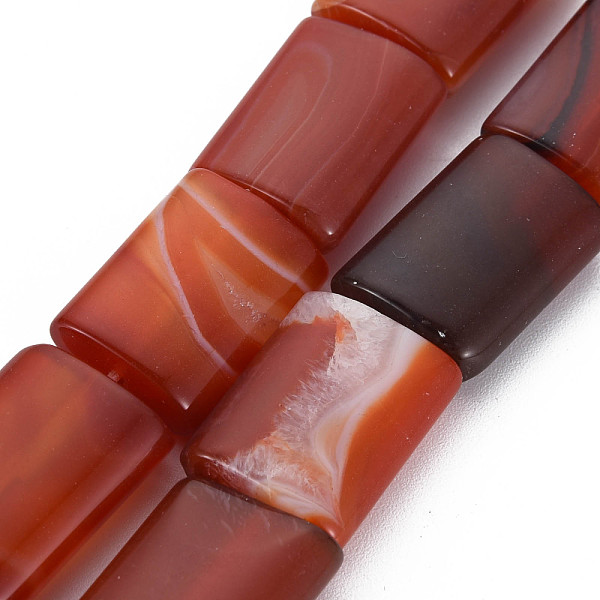 

PandaHall Brazil Red Agate Beads Strands, Dyed & Heated, Rectangle, 19.5~21x14~15x7mm, Hole: 1.4mm, about 19pcs/strand, 14.96 inch(38cm) Red...