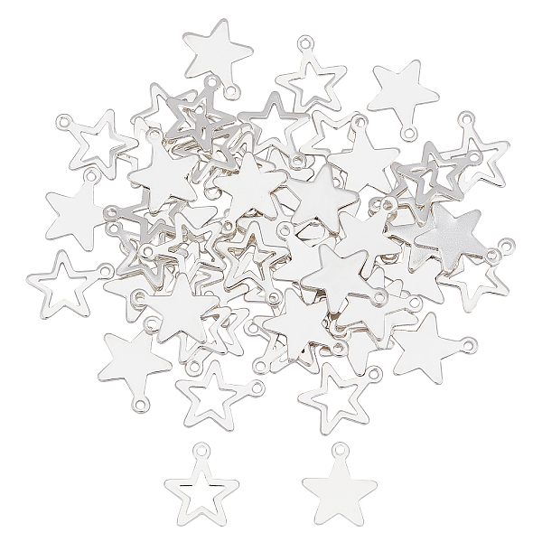 

PandaHall UNICRAFTALE 60pcs 2 Styles Star Pattern Pendants 304 Stainless Steel Charms Silver Star Charms for DIY Necklaces Jewelry Making...