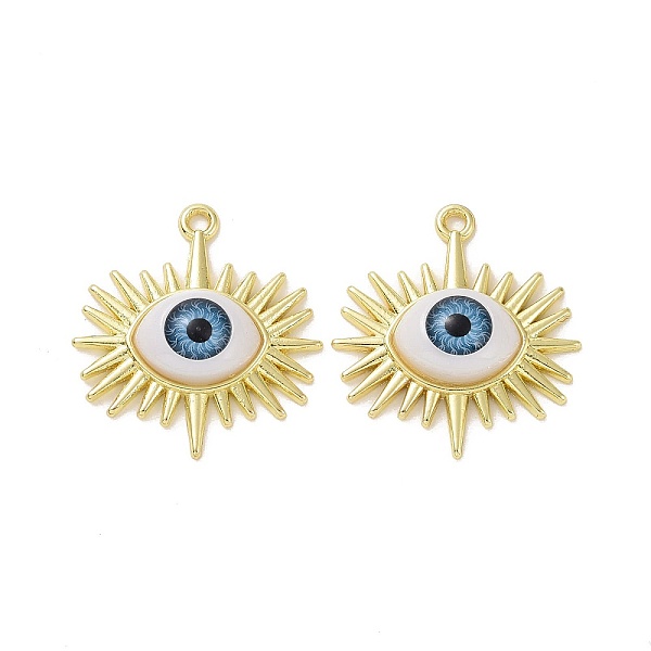 

PandaHall Rack Plating Alloy Acrylic Pandants, Evil Eye, Light Gold, 28x26x6.5mm, Hole: 1.6mm Alloy Evil Eye