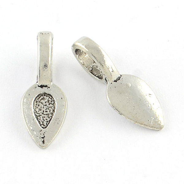 

PandaHall Tibetan Style Alloy Glue-on Flat Pad Bails, Cadmium Free & Lead Free, Antique Silver, 21.5x8x6.5mm, Hole: 7x4mm, about...