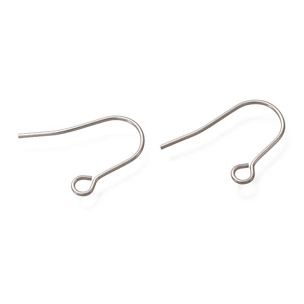 

PandaHall 304 Stainless Steel Earring Hooks, Ear Wire, with Horizontal Loop, Stainless Steel Color, 18mm, Hole: 2mm, 21 Gauge, Pin: 0.7mm...
