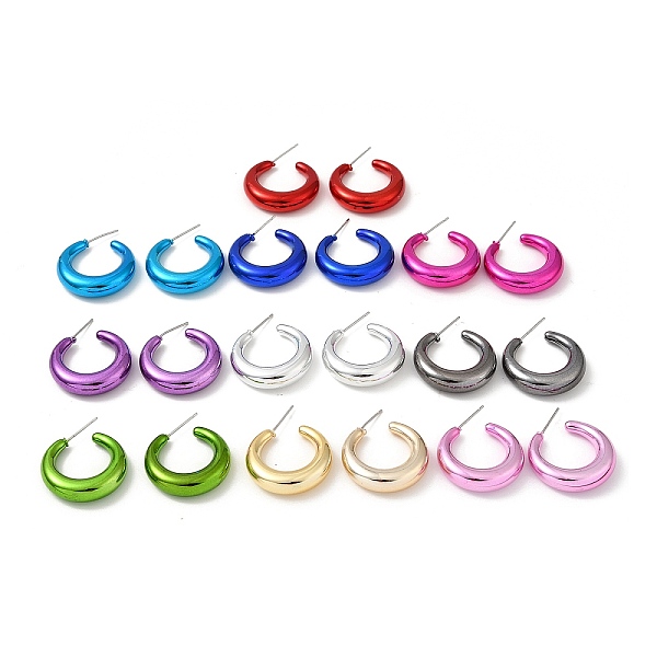 

PandaHall Ring Acrylic Stud Earrings, Half Hoop Earrings with 316 Surgical Stainless Steel Pins, Mixed Color, 24.5x6mm Acrylic Ring..., Multicolor