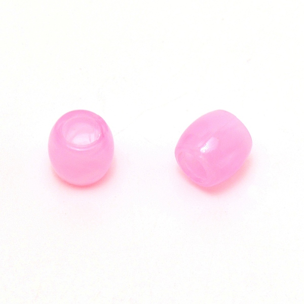 

PandaHall Resin Large Hole Beads, Barrel, Pearl Pink, 11.5x11mm, Hole: 6mm, about 49pcs/32g Resin Barrel