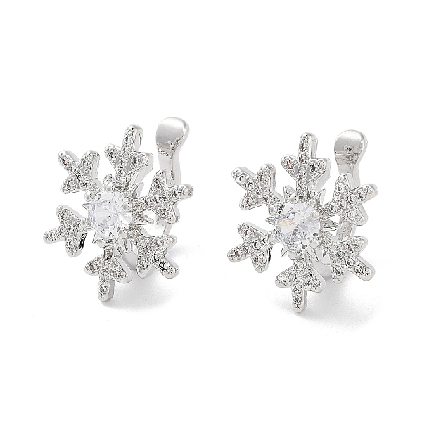 

PandaHall Rack Plating Brass Micro Pave Cubic Zirconia Clip-on Ring, Cadmium Free & Lead Free, Long-Lasting Plated, Snowflake, Platinum...