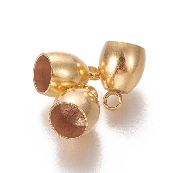 

PandaHall 201 Stainless Steel Cord Ends, End Caps, Barrel, Golden, 11x8mm, Hole: 2.2mm, Inner Diameter: 6mm 201 Stainless Steel