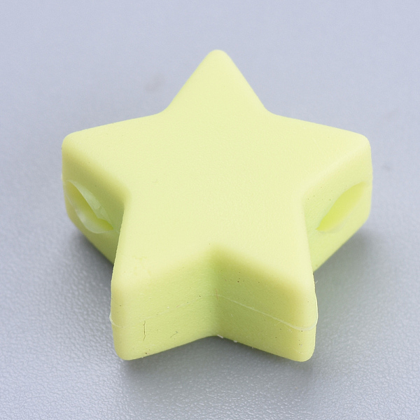 

PandaHall Food Grade Eco-Friendly Silicone Beads, Chewing Beads For Teethers, DIY Nursing Necklaces Making, Star, Green Yellow, 14x13.5x8mm...