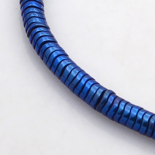 

PandaHall Electroplate Non-magnetic Synthetic Hematite Beads Strands, Wavy, Flat Round, Blue Plated, 4x1mm, Hole: 1mm, about 358pcs/strand...