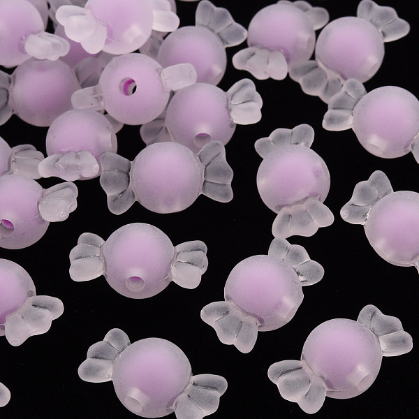 

PandaHall Transparent Acrylic Beads, Frosted, Bead in Bead, Candy, Plum, 11.5x21.5x11.5mm, Hole: 2.5mm, about 393pcs/500g Acrylic Candy..., Purple