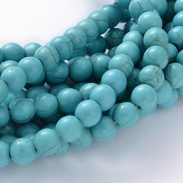 

PandaHall Synthetic Turquoise Beads Strands, Round, Turquoise, 14mm, Hole: 1.5mm, about 250pcs/1000g Synthetic Turquoise Round Green