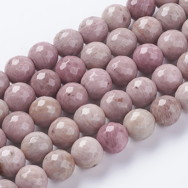 

PandaHall Natural Rhodonite Beads Strands, Dyed, Faceted, Round, Pink, 10mm, Hole: 1mm, about 38pcs/strand, 15.75 inch Rhodonite Round Pink